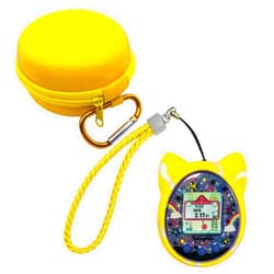 RAWECUD Hard Carrying Case and Protective Silicone Cover for Tamagotchi On Virtual Interactive Pet Game Machine (Yellow)