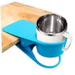 Jiozermi Drinking Cup Holder Clip, Desk Drink Holder Clip Adirondack Chair Cup Holder with Clip Cup Clip Holder for Water Drink Beverage Soda Coffee Mug(Blue)