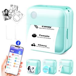 VFU Label Maker Machine with Tape - Thermal Label Printer Bluetooth Label Maker Machine, Mini Printer Sticker Maker for Home, Kitchen, School, Office Organization with 2 Rolls Paper