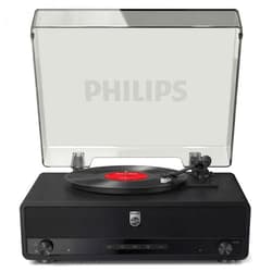 Philips Record Player, All-in-One Bluetooth Turntable with Built-in Speakers, 3-Speed Belt-Drive Vinyl Record Player, Audio-Technica Stylus, Wireless Streaming in & Out, RCA/AUX/Headphone, Auto-Stop