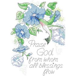 Awesocrafts Cross Stitch Kits, Awesocrafts Quotes Praise God from Whom All Blessings Flow Easy Patterns Cross Stitching Embroidery Kit Supplies Christmas, Stamped or Counted (Praise God, Stamped)