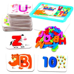 CozyBomB™ Toddler Alphabet Flash Cards - Preschool Activities Learning Montessori Toys ABC Wooden Letters Jigsaw Numbers Alphabets Puzzles Flashcards for Age 2 3 4 Years Old Educational for Kids Baby
