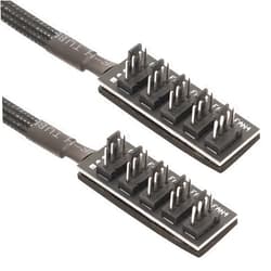 BUYMINERS.CA PWM Fan Splitter Extension Cable - 1 to 5 Computer Fan Splitter Cable Compatible with 3 & 4 Pin PC Cooling Fans, 13 inch Black Braided Nylon Cable (2 Pack)