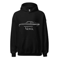 JG Infinite 1972 Chevy Nova Black Silhouette American Muscle Car Owner Hoodie