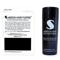 SAMSON HAIR FIBERS Multipurpose Hair Thickening hair & Beard Fibers Grooming Beard filler Hairline filler enhancement hairline fiber Barber Beard and Hair filler Hairline Enhancer Hair Loss concealer (DK BROWN)