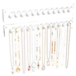 MaxGear Necklace Holder Wall Necklace Organizer, 2 Pack Acrylic Hanging Jewelry Rack with 12 Knobs per Pack for Bracelets, Rings, Earrings & Bangles, Jewelry Hanger Hooks for Women & Girls