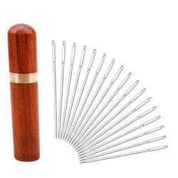 Yklbpd Leather Big Eye Needles, 20Pieces Leather Needles Large Eye Needles Blunt Needle with Sewing Needle Case for