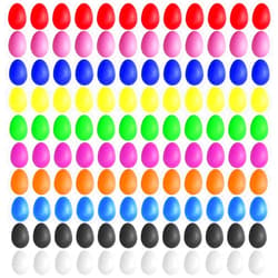 Olutacot 120 Pcs Plastic Egg Shakers Easter Egg Shaker Percussion Musical Maracas Plastic Easter Egg for Kids Toys Learning DIY Painting(10 Colors)