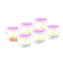 Lion Brand Yarn - Mandala Sparkle - 6 Pack with Needle Gauge (Draco)