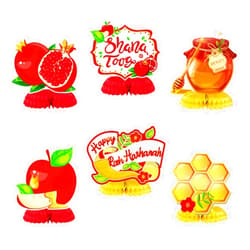 FSHANEE Rosh Hashanah Honeycomb Centerpiece Decoration Table Toppers Jewish New Year Shana Tova Party Supplies Favors Honeycomb Table Centerpieces- 6 Count
