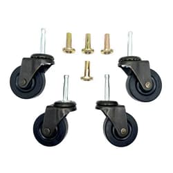 SupplyInfinite Antique Brass Rubber Caster Wheels for Vintage Furniture | 2 Inch Wheel Diameter | Exquisite Design for Tables, Chairs, Sofas, Chests, Dressers, Cabinets, Carts and More | Set of 4