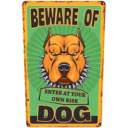 Kirmada Metal Signs Funny Beware of Dog Signs for Fence 8x12 Inches UV Protected and Weatherproof, Easy Mounting, Dangerous Dog Warning Use for home, Yard, Porch