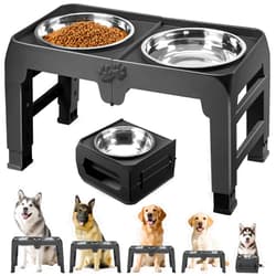 COMESOON Elevated Dog Bowls for Large Dogs 5 Adjustable Heights 7.5