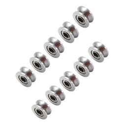 JTLB 10pcs U624ZZ U Groove Ball Bearing Guide Pulley for Rail Track Linear Motion System 4 * 13 * 7mm