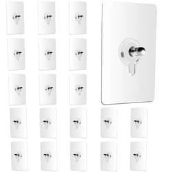 ZGSJBKL FancyOS 20Pcs Adhesive Wall Mount Screw Hooks, No-Trace Sticker Screw Hanging Nails for Bathroom Kitchen(10mm)