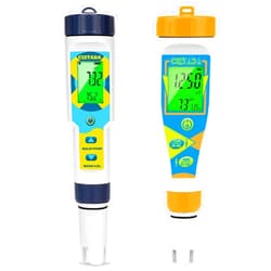 CIZTADA 7 in 1 Pool Water Tester and 4 in 1 pH EC TDS Meter for Water Hydroponics Digital Free Chlorine Meter and pH Salinity ORP TDS EC Tester for Pool Hydroponic Aquarium