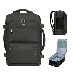 WANDF Travel Backpack For Spirit Airlines Personal Item Bag 18x14x8 with Wet Pocket, 17 Inch Laptop Backpack for Men Women（Black）