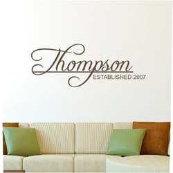 WallTag Custom Family Name Wall Decal - Personalized Name Wall Sticker - Custom Name Wall Sign - Monogram Stencil