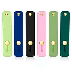 Yuntop 6 Pieces Phone Strap Grip, Telescopic Phone Finger Strap Stand, Assorted Colors Silicone Universal Finger Loop for Most Mobile Phones and Cell Phone Case (Chic Colors)