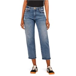 KUT from the Kloth Women's Sienna Baggy Boyfriend Crop Roll-up Reg Hem in Passion
