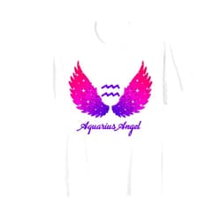 Angel Wings for Angel Aquarius Zodiac Sign Aquarius Angel Zodiac Sign with Angel Wings for Women T-Shirt