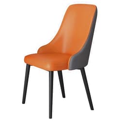 IIOCHA Kitchen Leather Kitchen Dining Chairs,Modern Living Dining Room Accent Chairs with Carbon Steel Metal Legs for Home Commercial Restaurants (Color : Khaki+Dark Gray)