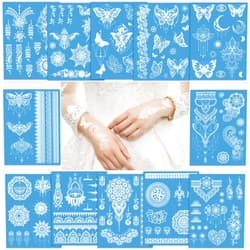 Konsait White Lace Temporary Tattoos, Konsait Butterfly Mandala White Tattoos Stickers that Look Real and Last Long Body Tattoos for Women Teens and Girls Wedding Makeup 12 Sheets