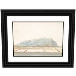 ArtDirect Abraham-Louis-Rodolphe Ducros 18x13 Black Ornate Frame and Double Matted Museum Art Print Titled: View of the Salt Pans of Trapani (1778)