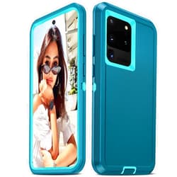 LeYi Compatible for Samsung Galaxy S20 Ultra Case: Heavy Duty 3 in 1 Samsung S20 Ultra Case, Military Grade Shockproof Phone Case Cover for Samsung Galaxy S20 Ultra (Teal)