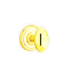 Emtek Knobset - Oval (Egg) Shape - Single Dummy Set - Polished Brass/Lifetime Finish