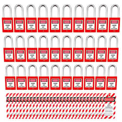 JOJOMARK Lockout Tagout Locks, Safety Padlock, Loto Locks Keyed Differently Lock Out Tag Out 30 pcs Safety Padlocks Plastic with 30 Lockout TagOut Tags Red