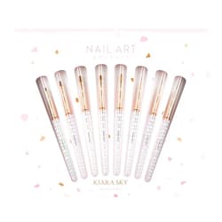 Kiara Sky Gel Nail Art Brush - Professional Nail Cleaner Tool - Nail Art Brush for Women - Brush for Nail Art - Long Lasting Nail Cleaning Brush Collection, Clear (Brush Collection)