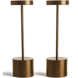 Seihoae Upgraded Cordless Table Lamp, 5000mAh Rechargeable Battery, IP54 Waterproof, Aluminum Alloy, 3 Color Modes Stepless Dimming Up to 40 Hours, for Buffet/Restaurant/Bedroom, Brown Set of 2