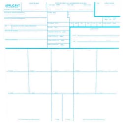 Crime Scene Fingerprint Cards, Applicant FD-258 (Pack of 50)
