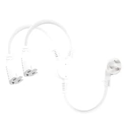 KUNCAN Power Y-Splitter Extension Cord - 1FT 16AWG 2-Outlet Splitter Extension Cord, 3 Prong 45-Degree Angled Plug NEMA 5-15P to NEMA 5-15R x2, 1 to 2 Way Extension Cable, 125V 13A 1625W, White 1-Pack