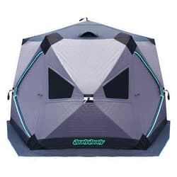 QualyQualy Ice Fishing Tent Insulated, 6 Sided Insulated Ice Fishing Shelter for 6-7 Person, Portable Pop-Up Ice Shanty Shack, Winter Fishing Windproof Hut Snow Hub with Carrying Bag