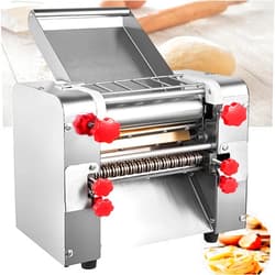 Minneer High Power Electric Commercial Spaghetti Making Machine Stainless Steel 70Lbs/H Automatic Multifunctional Pressing Noodle Making Machine for Pasta Dumplings Lasagna, Linguini (Noodle 3/9mm)