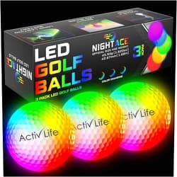 Activ Life Super Bright LED Golf Balls - Best Novelty Gift for Golfers - Don’t Let Sundown Stop You with up to 8 Minutes to Retrieve Your Ball and 40 Hours Battery Life
