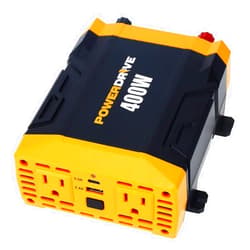 PowerDrive PWD400 400 Watt Power Inverter 12v DC to 110v AC with 2 Outlets and 2 Ports