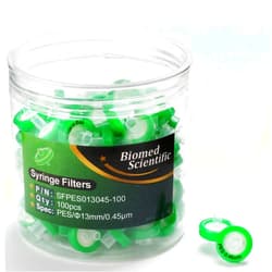 Biomed Scientific Syringe Filter PES(Polyethersulfone) Membrane 13mm Diameter 0.45um Pore Size Non Sterile Pack of 100 by Biomed Scientific