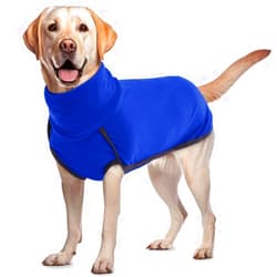 ROZKITCH Dog Winter Coat Soft Pullover Pajamas, Pet Windproof Warm Cold Weather Jacket Vest Cozy Onesie Jumpsuit Apparel Outfit Clothes for Small, Medium, Large Dogs Walking Hiking Travel Sleep Blue