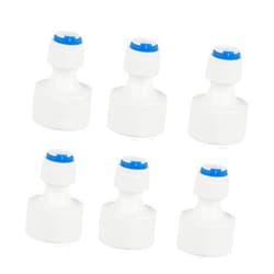 Walfront Water Filter Quick Connectors, Water Filter Quick Connector, Water Filter Ro Connector 6pcs Water Filter Union Connect G1/2 Female Thread Water Filter Ro System Fitting