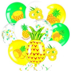 Tiamon 40 Pcs Pineapple Party Decoration Balloons Summer Beach Hawaiian FlamingoTropical Theme Party Pineapple Balloons for Birthday Baby Shower Wedding Party Supplies Arch Garland Decoration