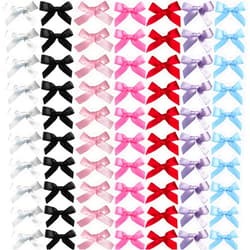 SALOCY 70PCS Mini Hair Bows for Women Girls,Pink Bows for Hair Red Hair Bows Ribbon Bowknots Hairclips Pink Ribbon Bows Black Satin Bow Hair Clips for Hair Design