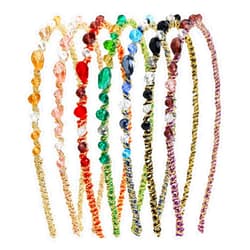 Lawie Hairband 7 Pack - Glitter Sparkly Fancy Delicate Rhinestone Crystal Metal Wire Headbands, Hair Hoops, Cross Bands, Crown Tiara Hair Holder for Women Girls