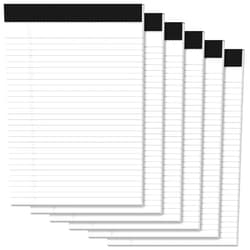 PINJINGPRO Legal Pads 8.5 x 11 Notepad, 6 Pack Note Pads White Writing Pads with Sturdy Back, 30 Sheets per Notepad Lined Paper Pads Note Pads 8.5 x 11 Notepads for Work Study or Creative Writing