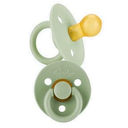 Itzy Ritzy Natural Rubber Newborn Pacifiers (Set of 2) – Baby Pacifiers with Cherry-Shaped Nipple & Large Air Holes for Added Safety; Set of 2 Binkies in Succulent & Agave (Ages 0 – 6 Months)
