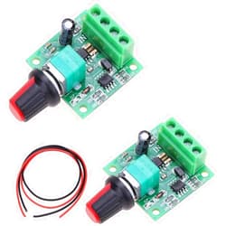 DAOKI 2Pcs Motor Speed Controller 2A 30W DC 1.8v 3v 5v 6v 7.2v 12v Low Voltage PWM 1803BK Adjustable Drive Module with Power Wire