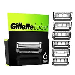 Gillette Labs Razor Blades Men, Pack of 6 Razor Blade Refills, Compatible with GilletteLabs with Exfoliating Bar and Heated Razor Razor Blades - Pack of 6