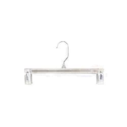 NAHANCO 6012 Plastic Skirt/Pant Hanger with Pinch Grips, Metal Swivel Hook, 12